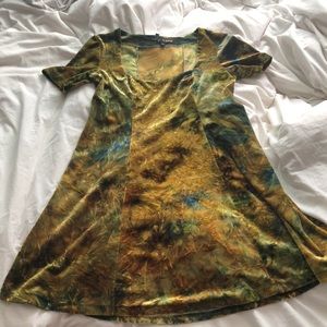 Betsey Johnson tie dye velvet baby doll dress